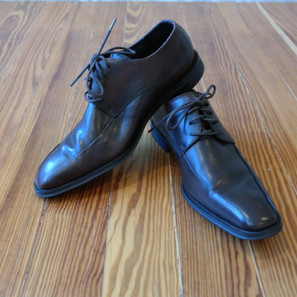 Kenneth Cole Fan-Cy That w/Silver Technology Black Leather Men's Shoes Size 8.5M